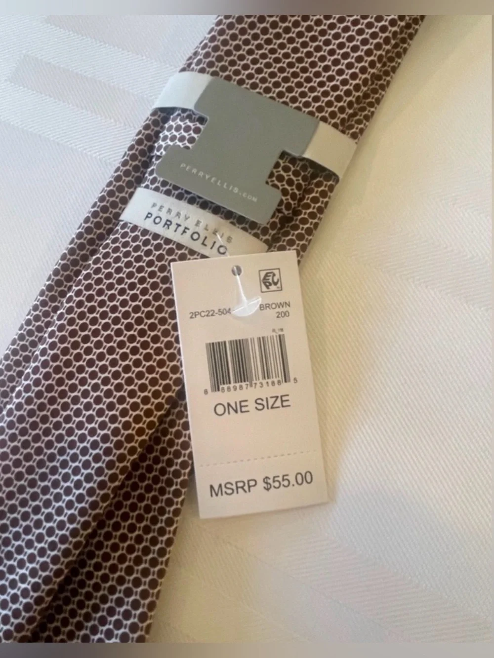 PERRY ELLIS Men's Dixon Tie Classic Brown